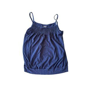 Old Navy Womens Navy Blue Cotton Smocked Cami Tank Top Size S